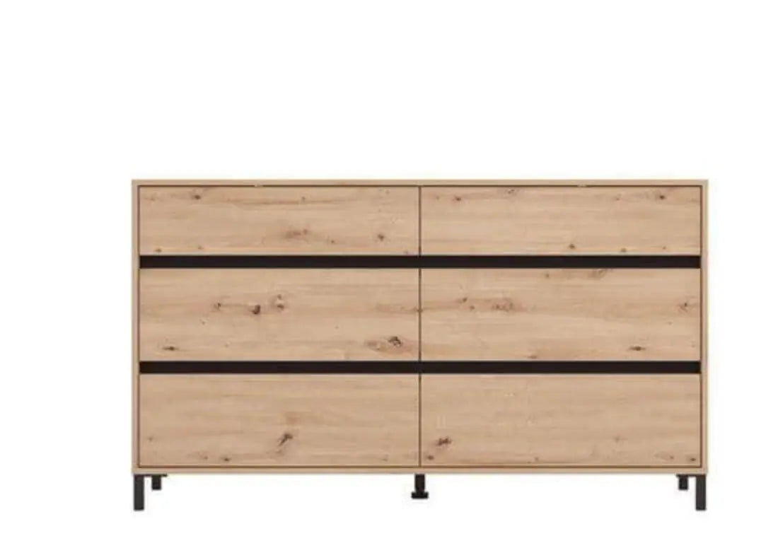 Zavaro Oak Effect Wide Chest Of Drawers AMOS