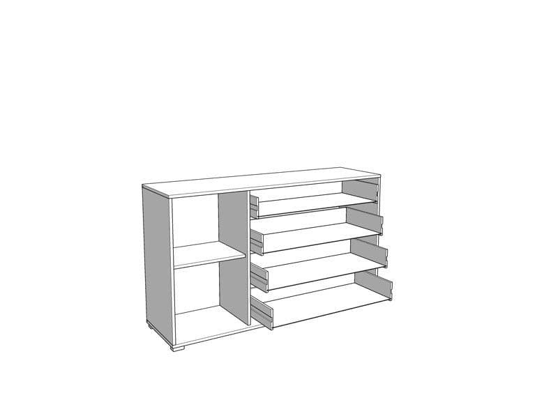 Oak Black Sideboard | 4 Drawer Sideboard | J&E Retailonline