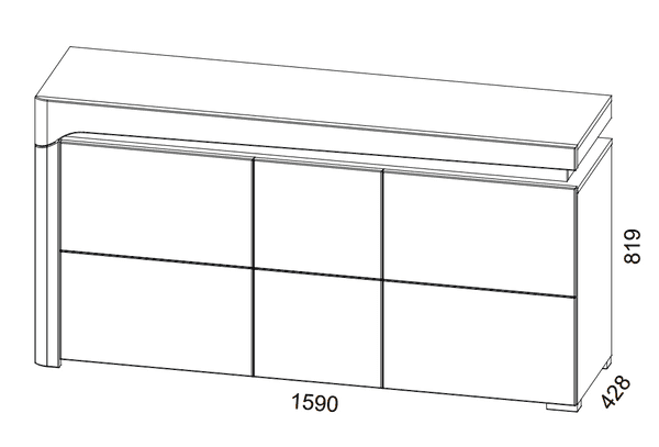 Grey and White Sideboard | 3 Door Sideboard | J&E Retailonline