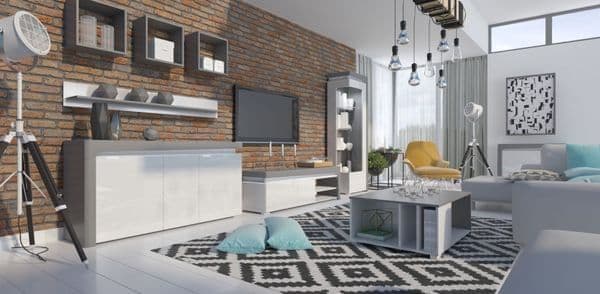 Grey and White Sideboard | 3 Door Sideboard | J&E Retailonline