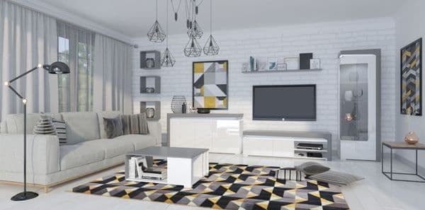 Grey and White Sideboard | 3 Door Sideboard | J&E Retailonline