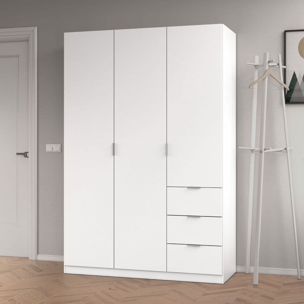 White Drawer Wardrobe | 3 Drawer Wardrobe | J&E Retailonline