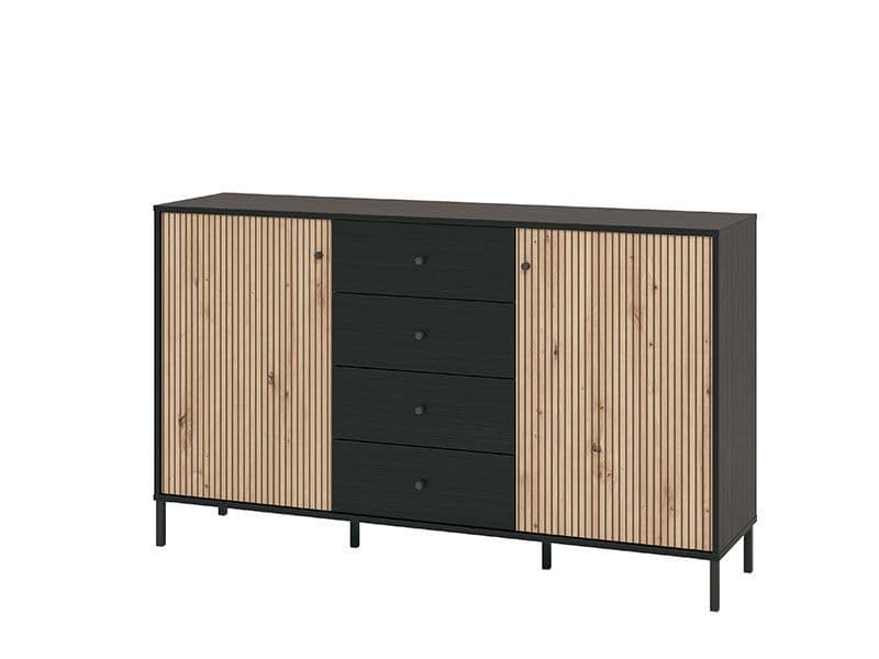 Oak Black Storage Sideboard | Oak Storage Sideboard | J&E Retailonline