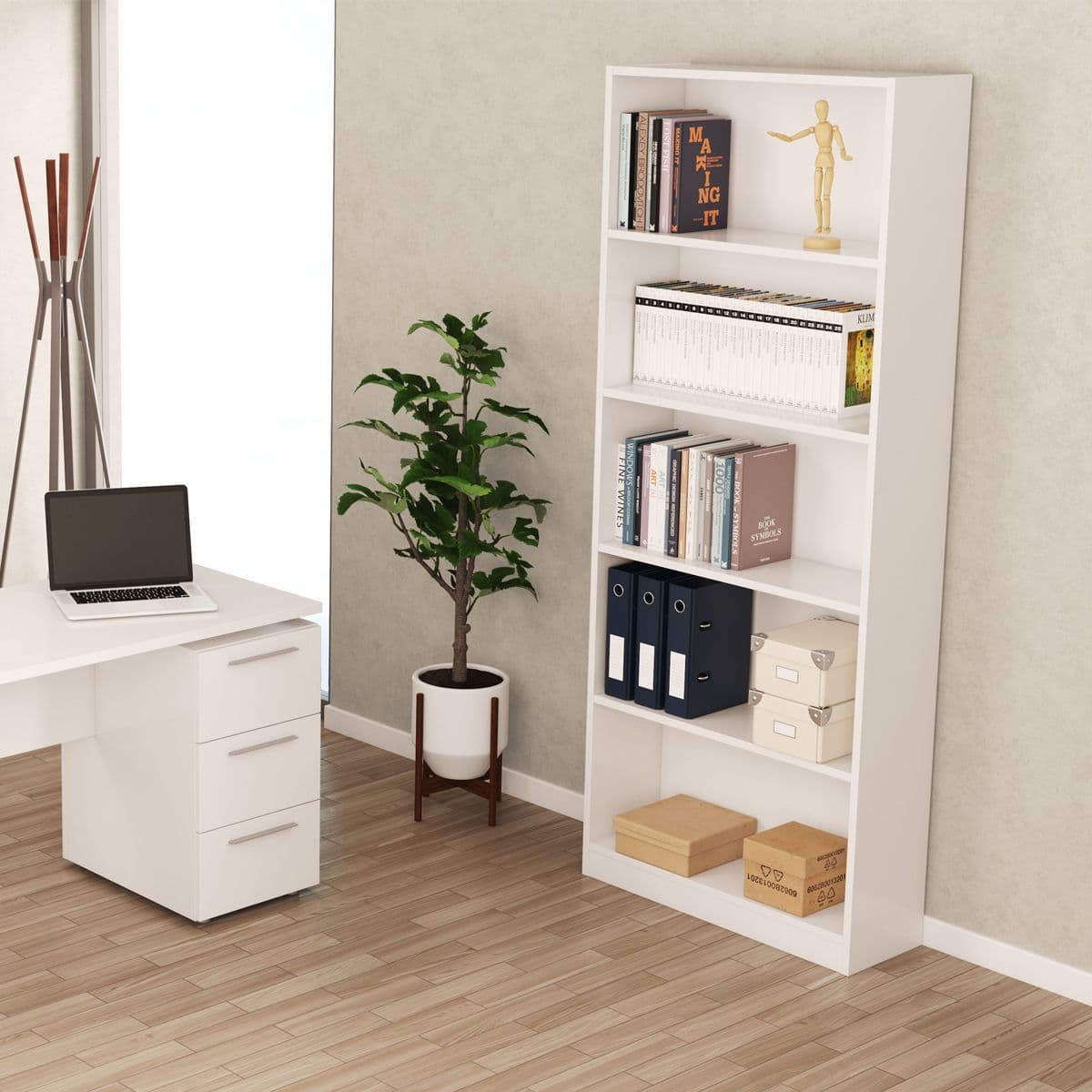Cordoba Large Artic White Bookcase Bookshelf