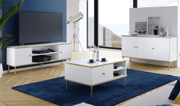 Maison White And Gold 3 Door Sideboard