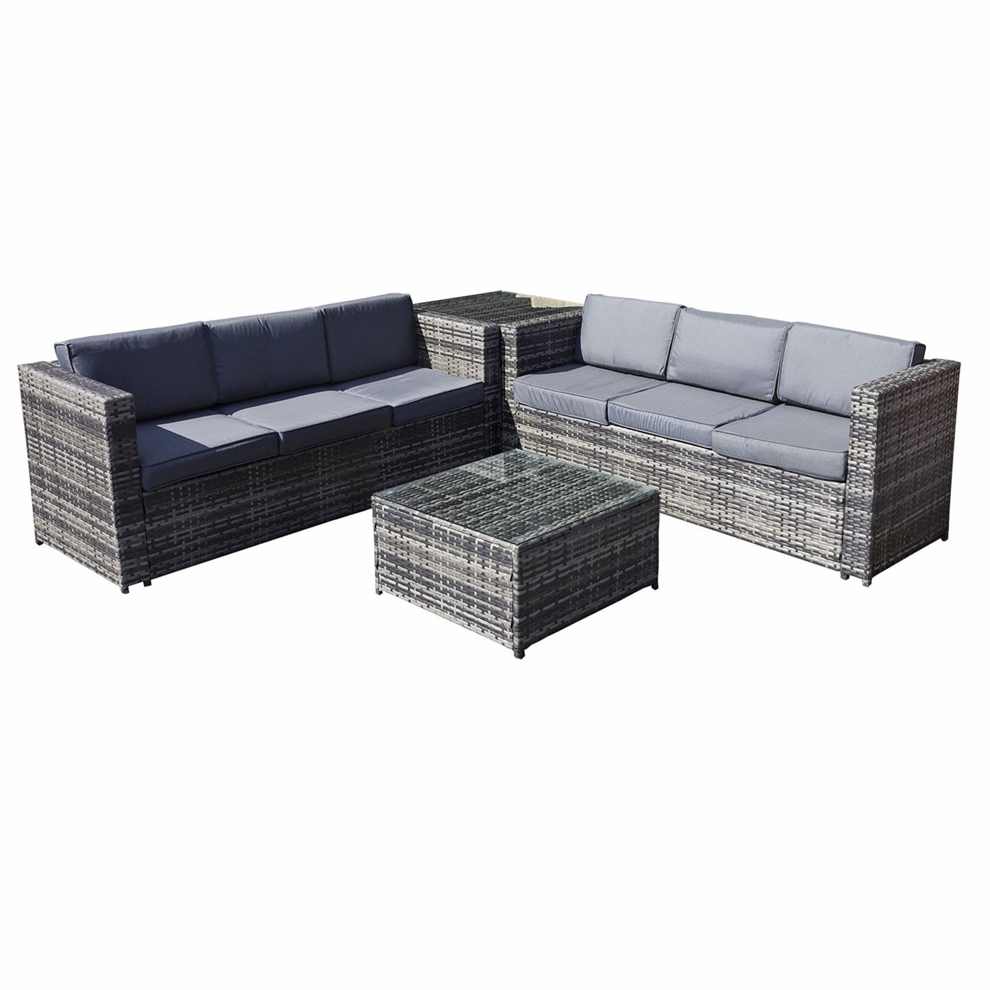 Malta Rattan 6 Seater Corner Set in Grey-JE Retailonline