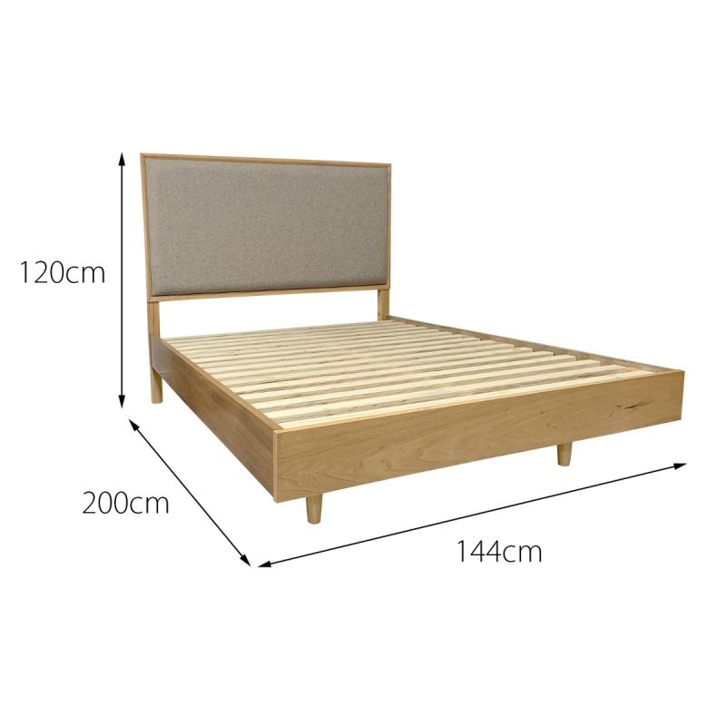 Modern and Minimal Design Scarlett Double Bed in Golden Oak-JE Retailonline