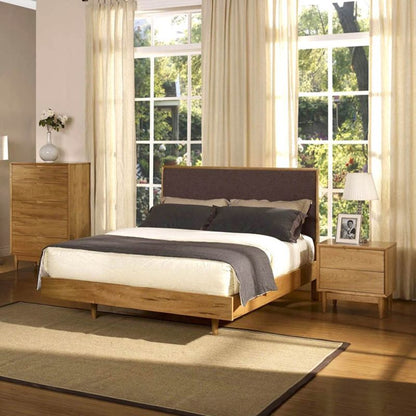 Modern and Minimal Design Scarlett Double Bed in Golden Oak-JE Retailonline