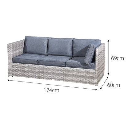 Acorn Rattan 6 Seat Corner Sofa Set with GRC Firepit in Dove Grey-JE Retailonline