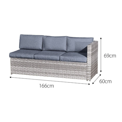 Acorn Rattan 6 Seat Corner Sofa Set with GRC Firepit in Dove Grey-JE Retailonline