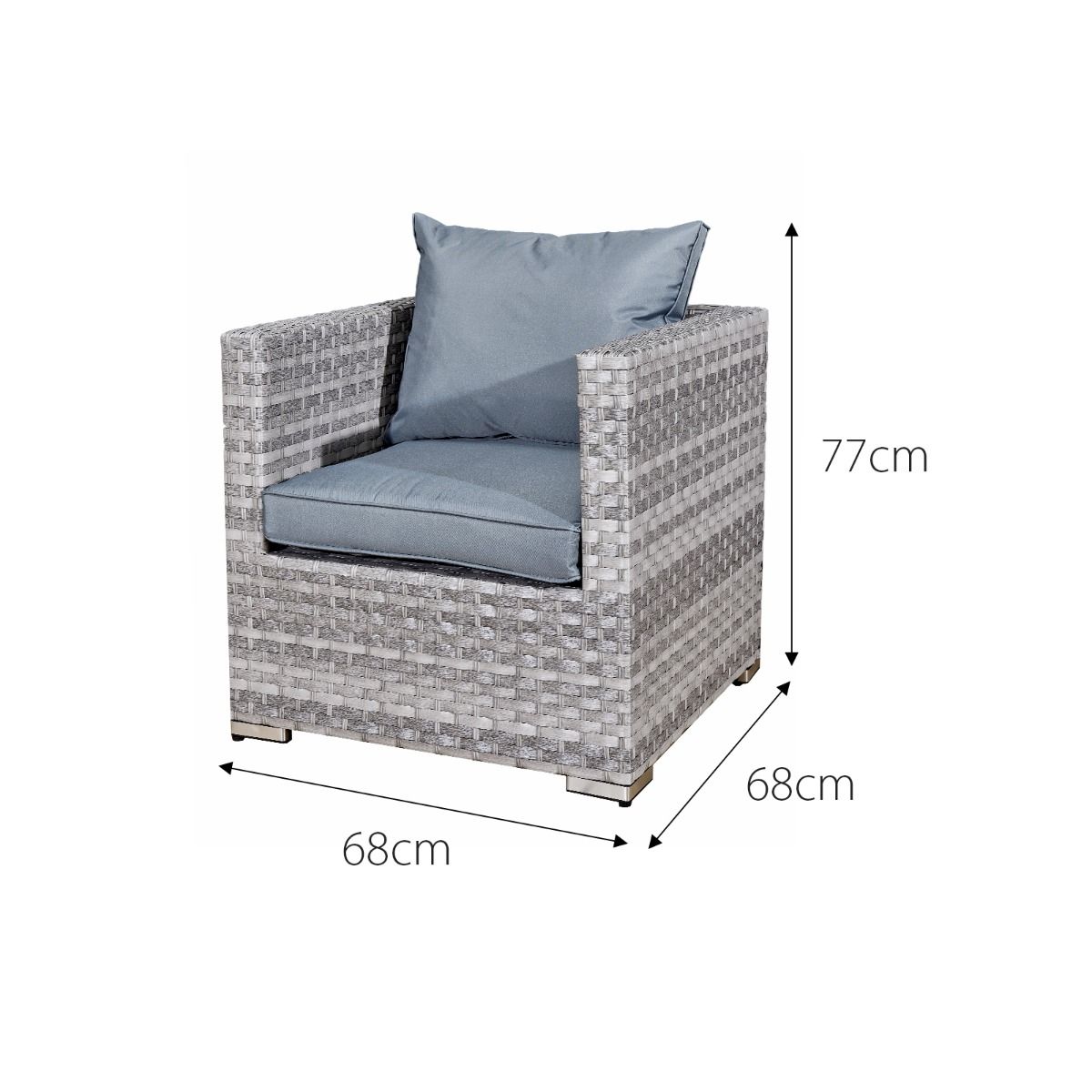 Acorn Deluxe Rattan Garden Furniture 10 Seat Modular Sofa Set in Dove Grey-JE Retailonline