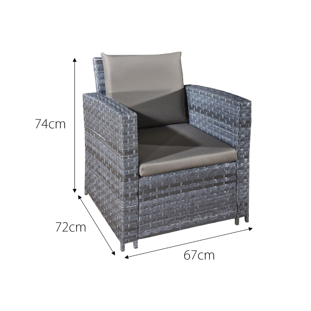 Acorn Rattan 4 Seat Lounge Set in Ocean Grey-JE Retailonline