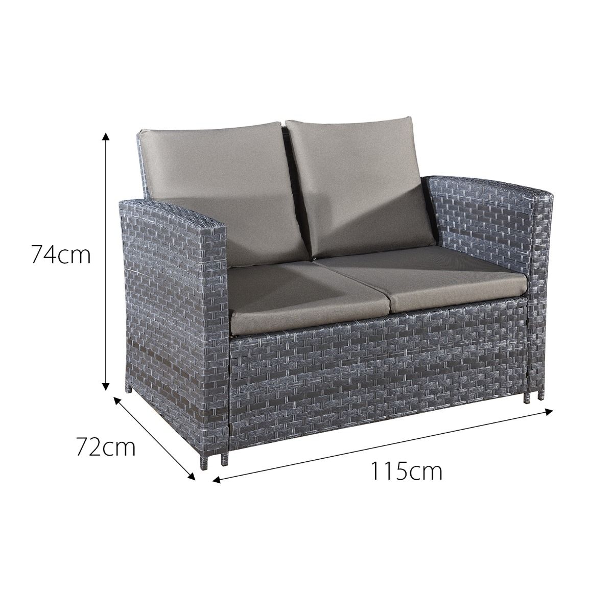 Acorn Rattan 4 Seat Lounge Set in Ocean Grey-JE Retailonline