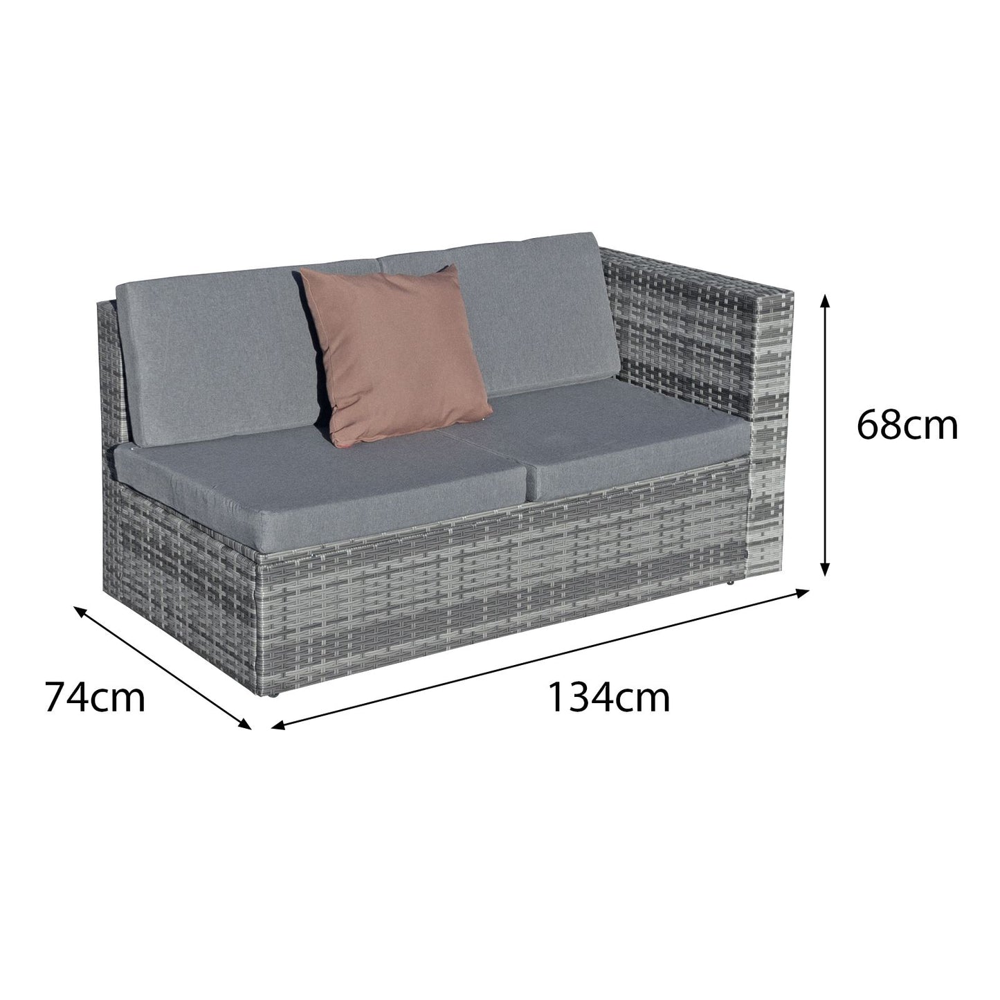 Hampton KD Rattan 5 Seat Corner Lounge Set in Grey-JE Retailonline