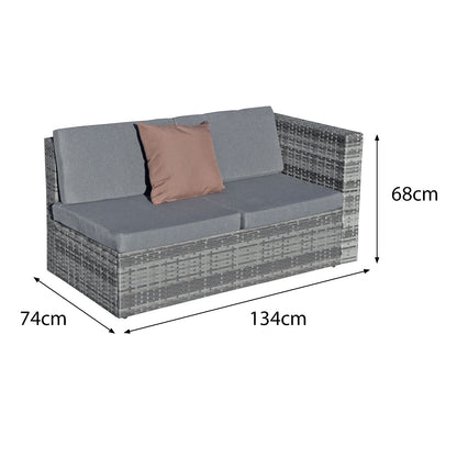 Hampton KD Rattan 5 Seat Corner Lounge Set in Grey-JE Retailonline