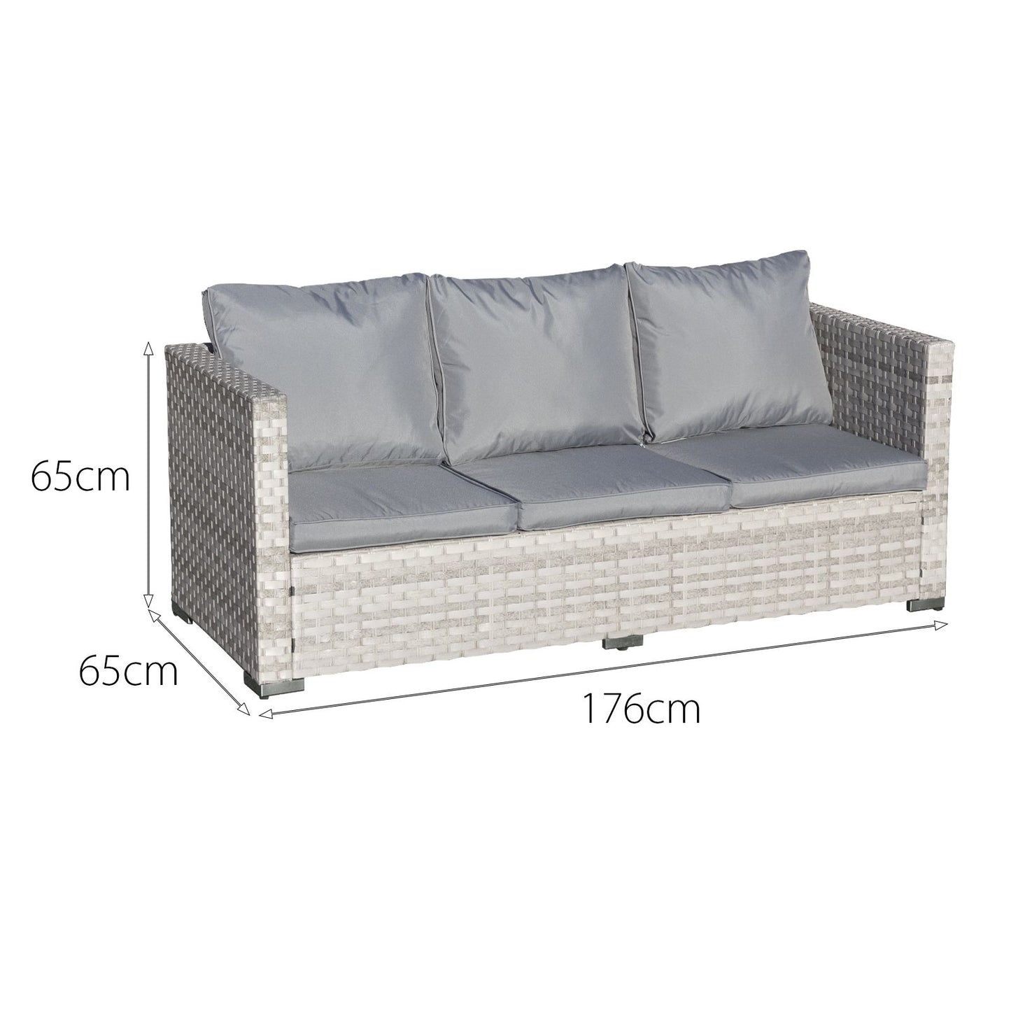 Malta Rattan furniture 6 Seat Corner Set in Dove Grey-JE Retailonline