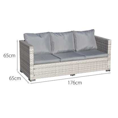 Malta Rattan 9 Seat Rising Firepit Corner Set in Dove Grey with 2 Footstools-JE Retailonline