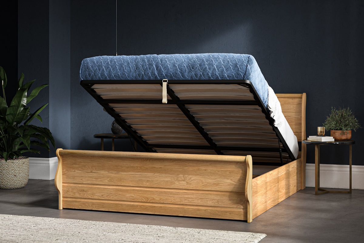 Emporia Windsor Solid Oak Ottoman Bed-JE Retailonline