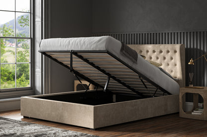 Emporia Hampstead Stone Chenille Ottoman Bed-JE Retailonline