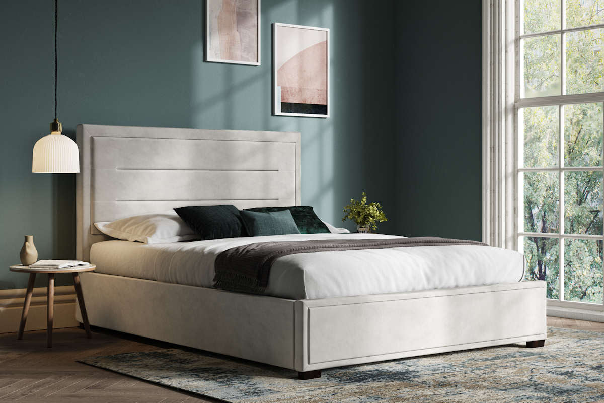 Emporia Velvet Knightsbridge Ottoman Bed-JE Retailonline