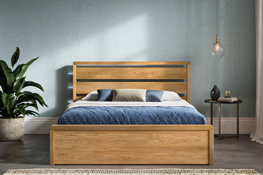 Emporia Modena Oak Ottoman Bed-JE Retailonline