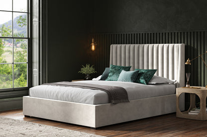 Emporia Bramcote ottoman Bed Lt Grey Velvet-JE Retailonline