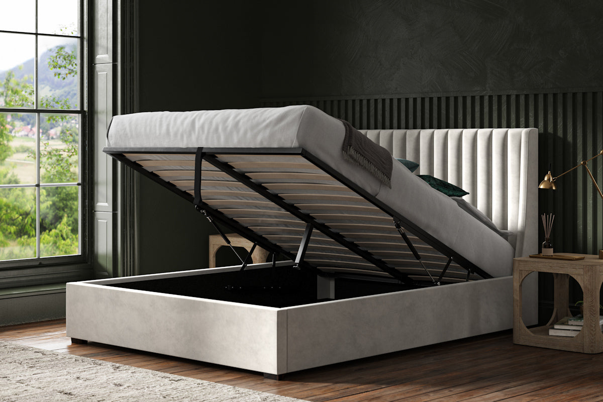 Emporia Bramcote ottoman Bed Lt Grey Velvet-JE Retailonline