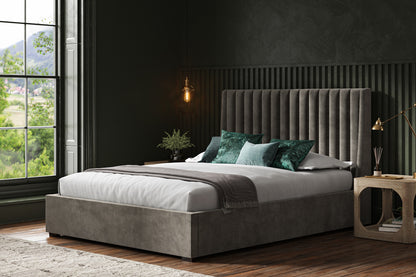 Emporia Bramcote ottoman Bed Lt Grey Velvet-JE Retailonline