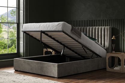 Emporia Bramcote ottoman Bed Lt Grey Velvet-JE Retailonline