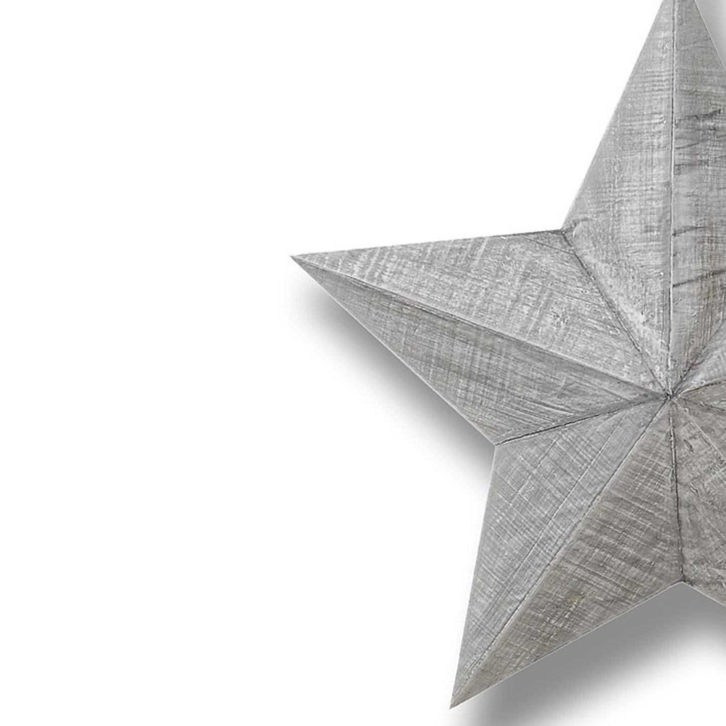 Set of Three Grey Wooden Stars