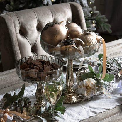 Large Fluted Glass Display Bowl