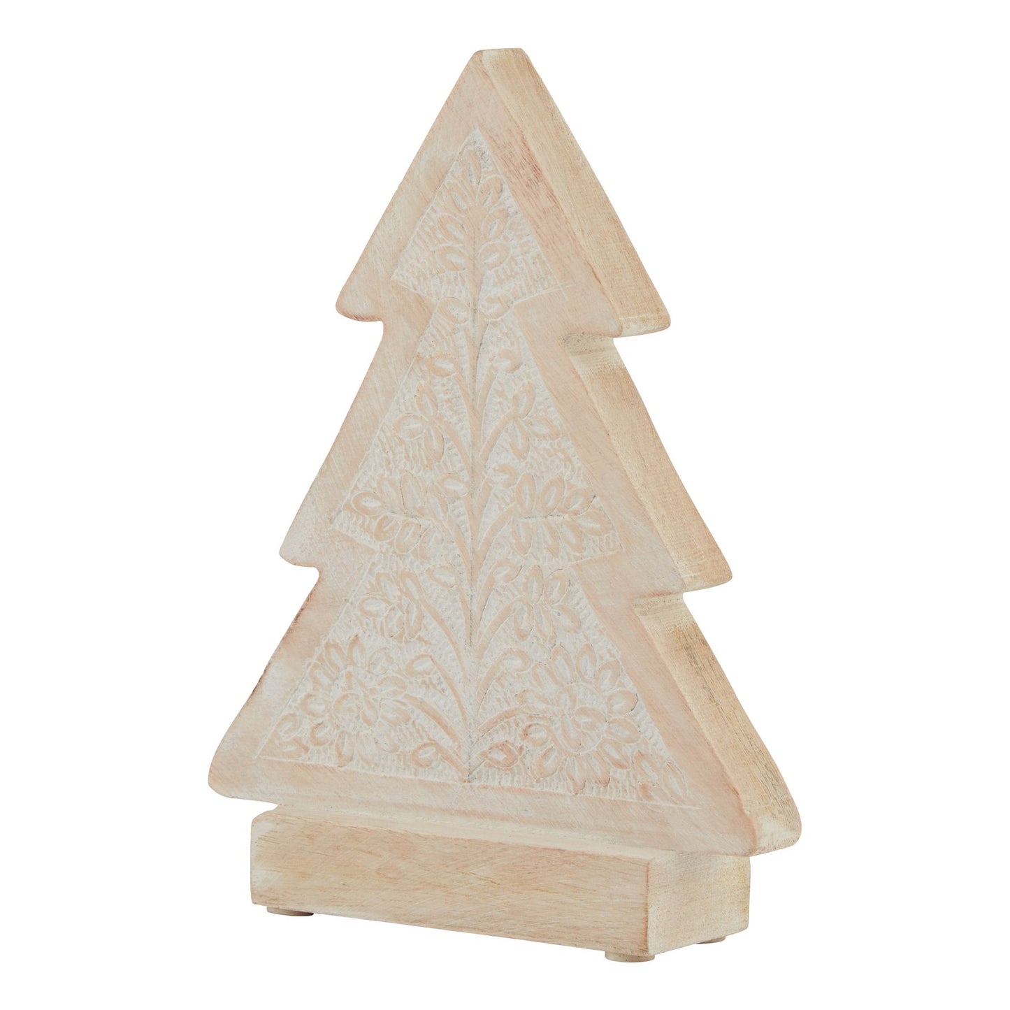 White Wash Collection Wooden Patterned Decorative Tree