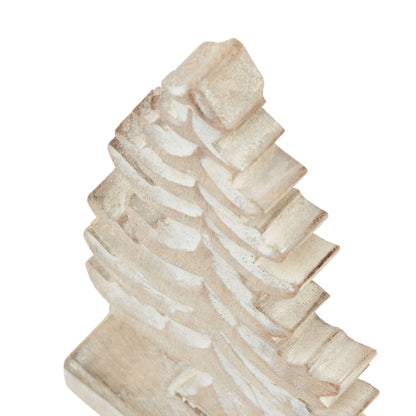 White Wash Collection Wooden Tiered Tree Decoration