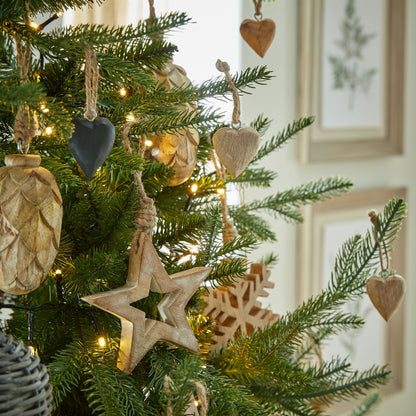 White Wash Collection Small Wooden Hanging Star Decoration