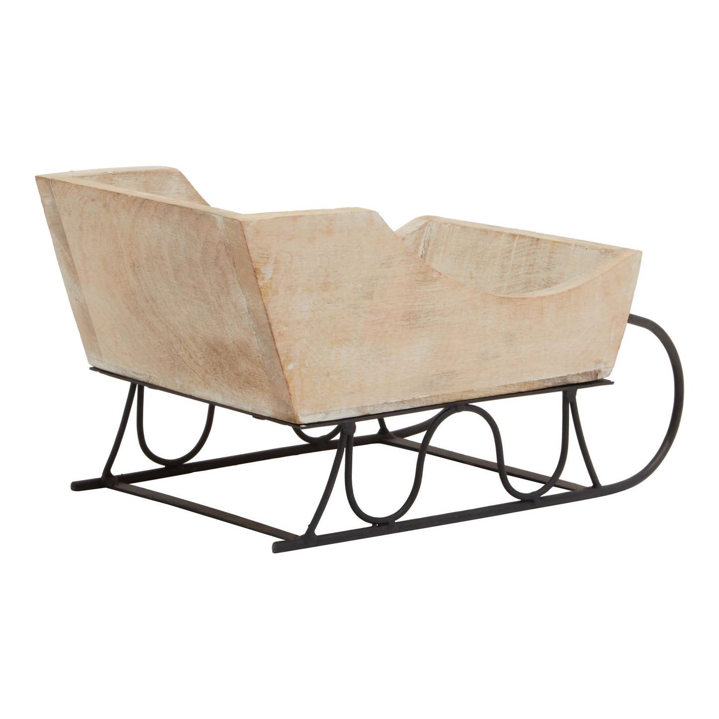 White Wash Collection Wooden Decorative Sleigh