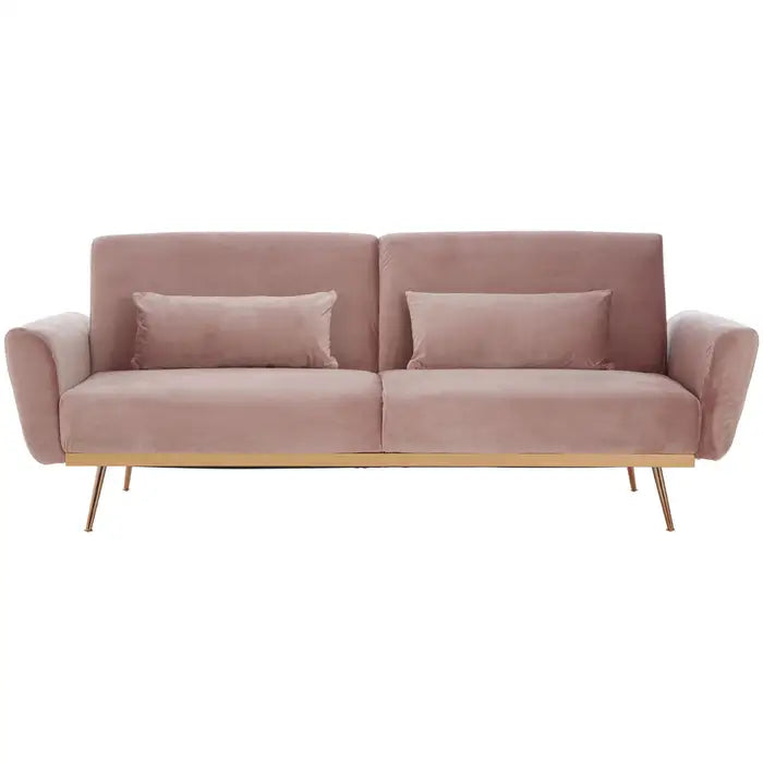 Hatton Pink Velvet Sofa Bed-JE Retailonline