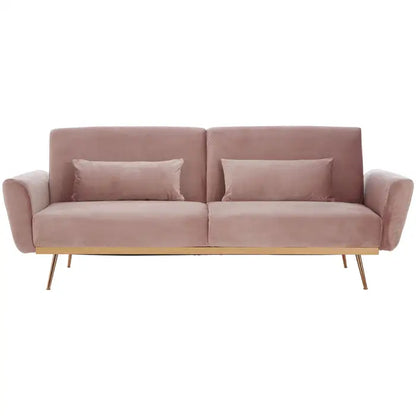 Hatton Pink Velvet Sofa Bed-JE Retailonline