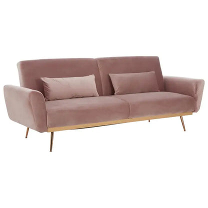 Hatton Pink Velvet Sofa Bed-JE Retailonline