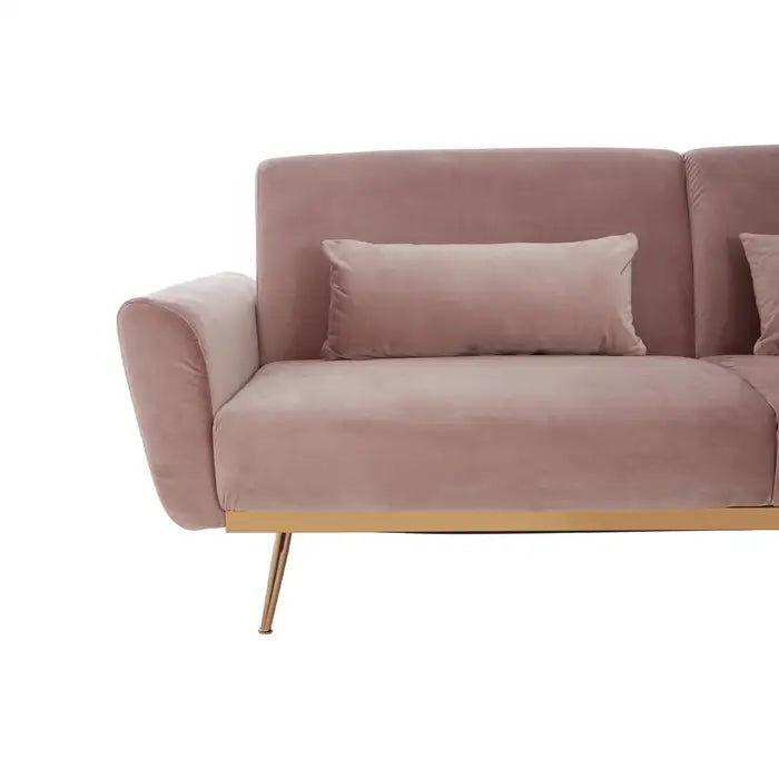 Hatton Pink Velvet Sofa Bed-JE Retailonline