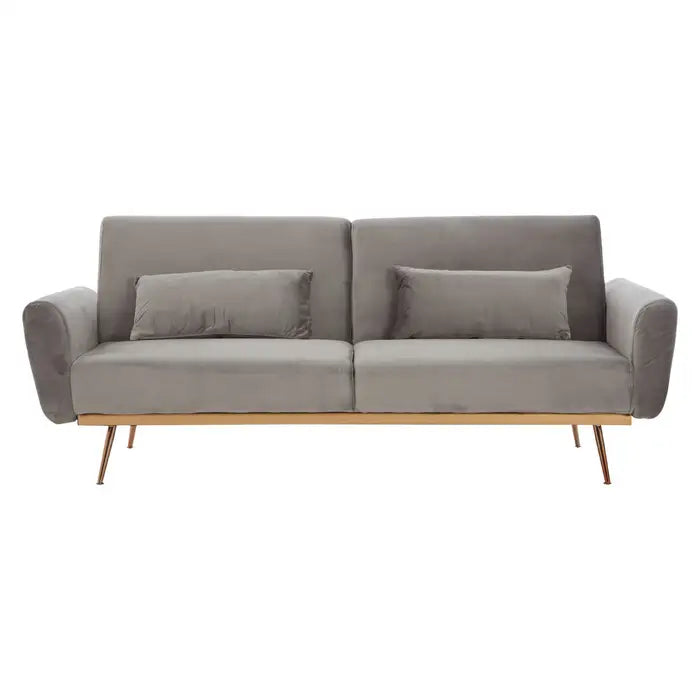 Hatton Grey Velvet Sofa Bed-JE Retailonline