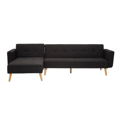 Hansa Hagen Black Large Corner Sofa Bed-JE Retailonline