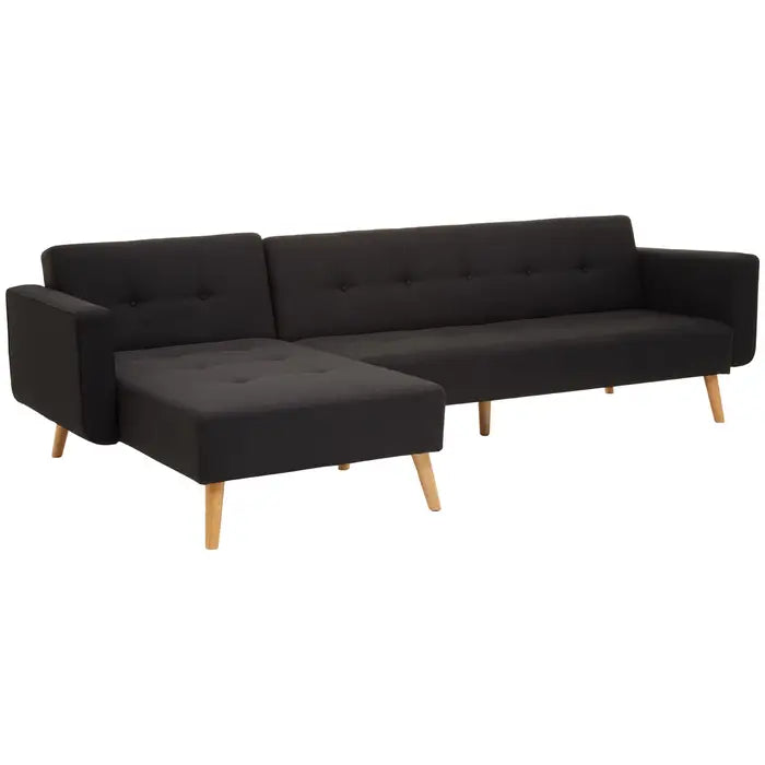 Hansa Hagen Black Large Corner Sofa Bed-JE Retailonline