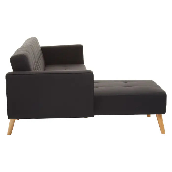 Hansa Hagen Black Large Corner Sofa Bed-JE Retailonline