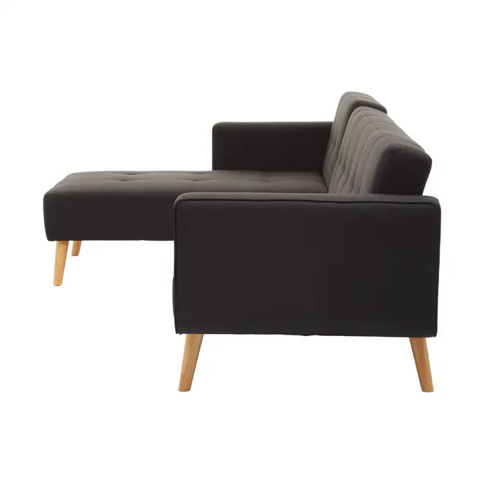 Hansa Hagen Black Large Corner Sofa Bed-JE Retailonline