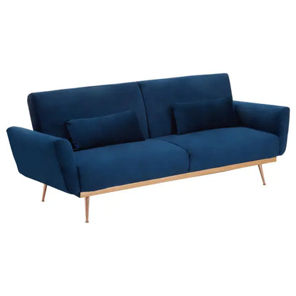 Hatton Dark Blue Velvet Sofa Bed-JE Retailonline