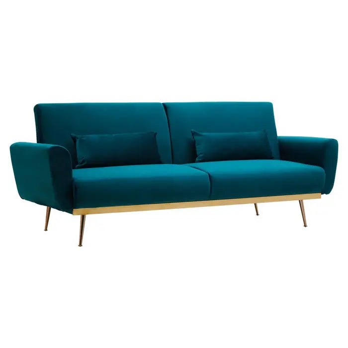 Hatton Green Velvet Sofa Bed-JE Retailonline