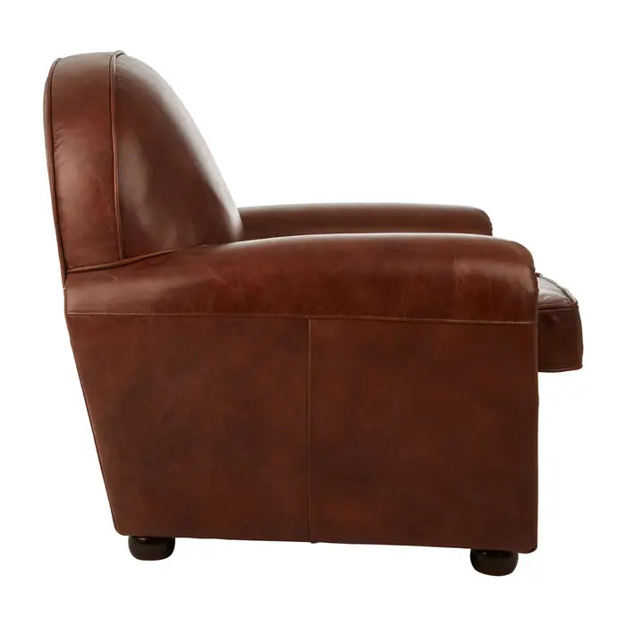 Saddle Brown Victor Coffee Leather Classic Armchair