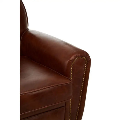 Black Victor Coffee Leather Classic Armchair