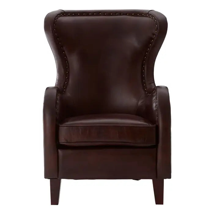 Black Victor Dark Coffee Leather Armchair