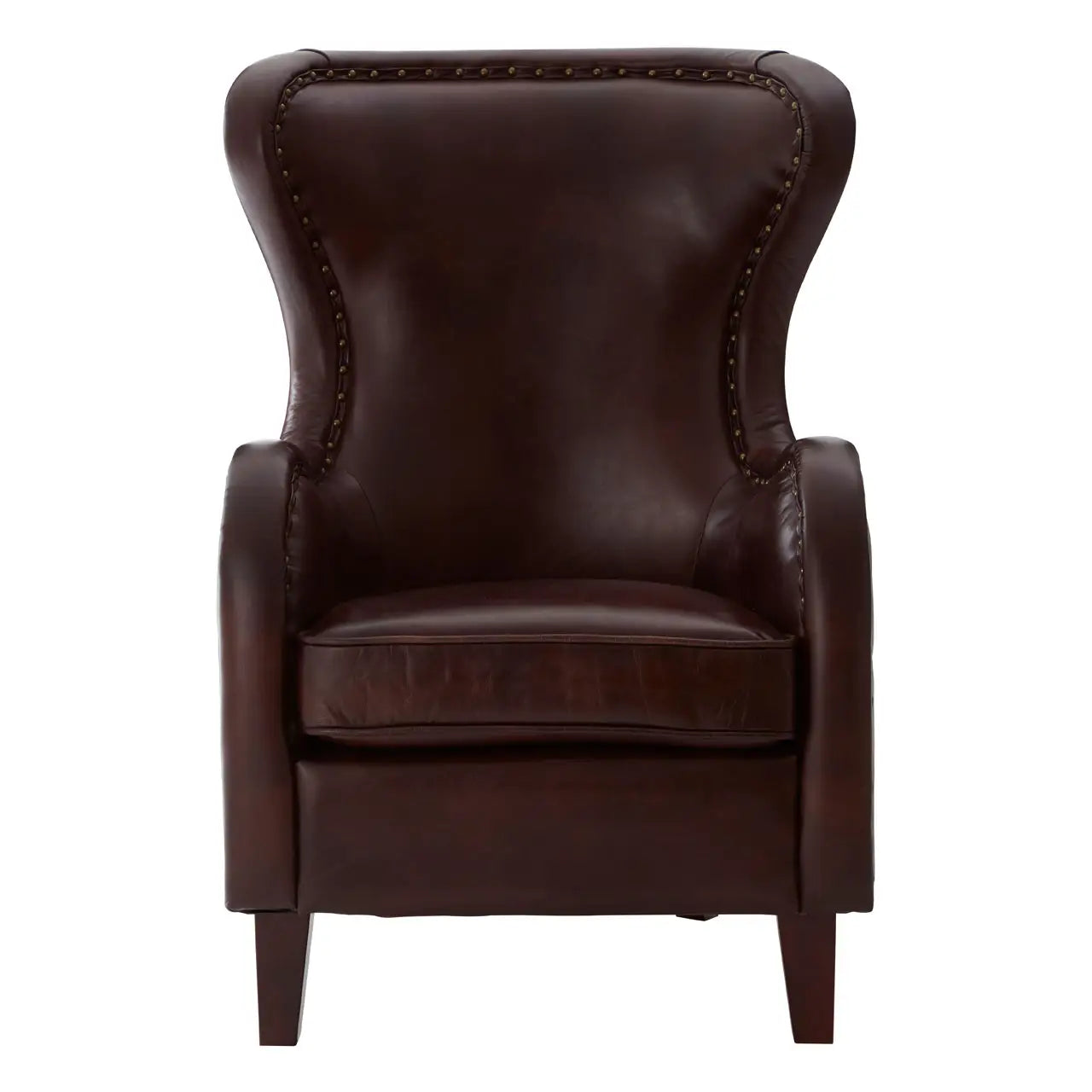 Black Victor Dark Coffee Leather Armchair